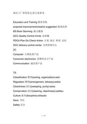 副本工廠常用英文術(shù)語與表達指南